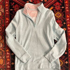 Vineyard Vines Green and heather gray Quarter-Zip Sweater size M